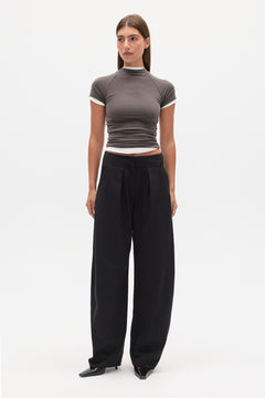 Bonnie Barrel Leg Pant in Black, view 1, Bayse Brand