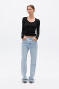 GRACE LONG SLEEVE TOP - BLACK