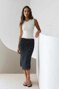 Elena Fine Knit V Neck Top in Ivory, view 1, Bayse Brand