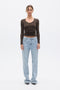 GRACE LONG SLEEVE TOP - ESPRESSO
