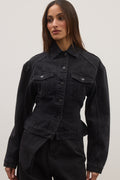 VIOLET DENIM JACKET - BACKSTAGE BLACK