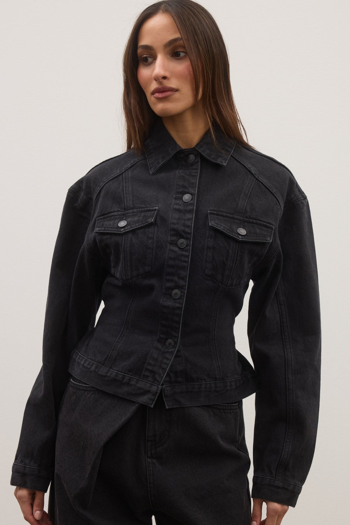 VIOLET DENIM JACKET - BACKSTAGE BLACK