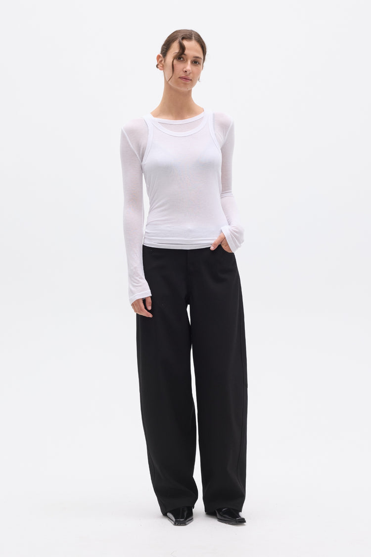 MIRA LONG SLEEVE TOP - WHITE