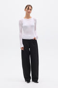 MIRA LONG SLEEVE TOP - WHITE