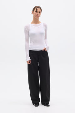 MIRA LONG SLEEVE TOP - WHITE