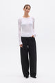 MIRA LONG SLEEVE TOP - WHITE