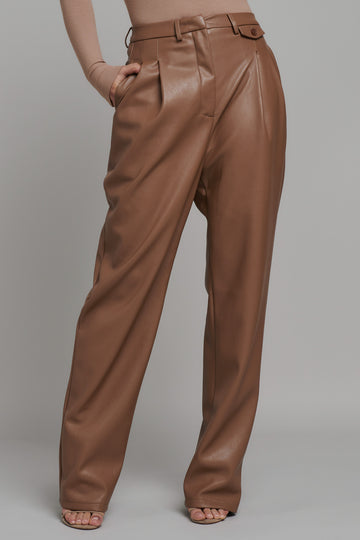 ZENITH LEATHER PANT - LATTE