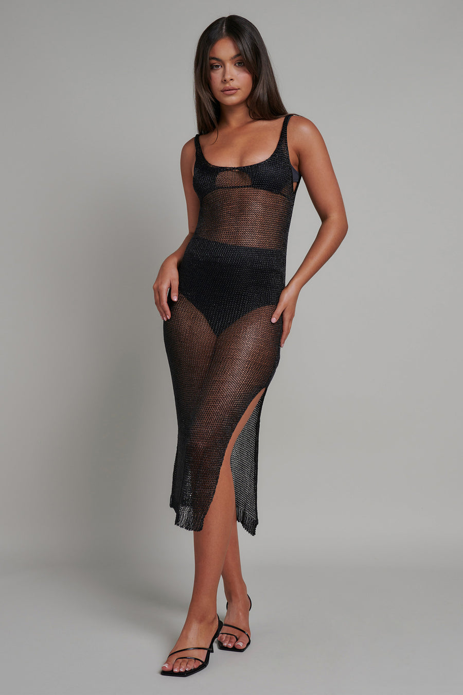 VALETTA LOW BACK MIDI - BLACK