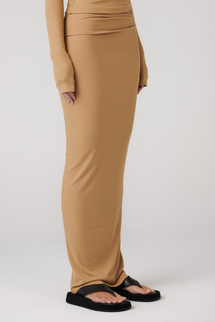 IZZIE MAXI SKIRT - SEPIA
