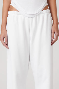 Arti Wide Leg Track Pant in White, view 4, Bayse Brand