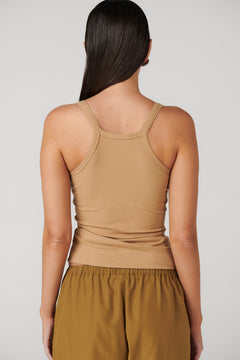 Izzie Scoop Neck Tank in Sepia, view 5, Bayse Brand