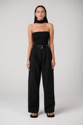 Raine Choker Neck Bodysuit in Black, view 1, Bayse Brand