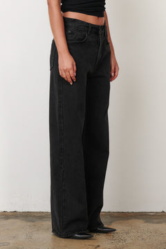 Perry Low Rise Baggy Jean in Backstage Black, view 2, Bayse Brand