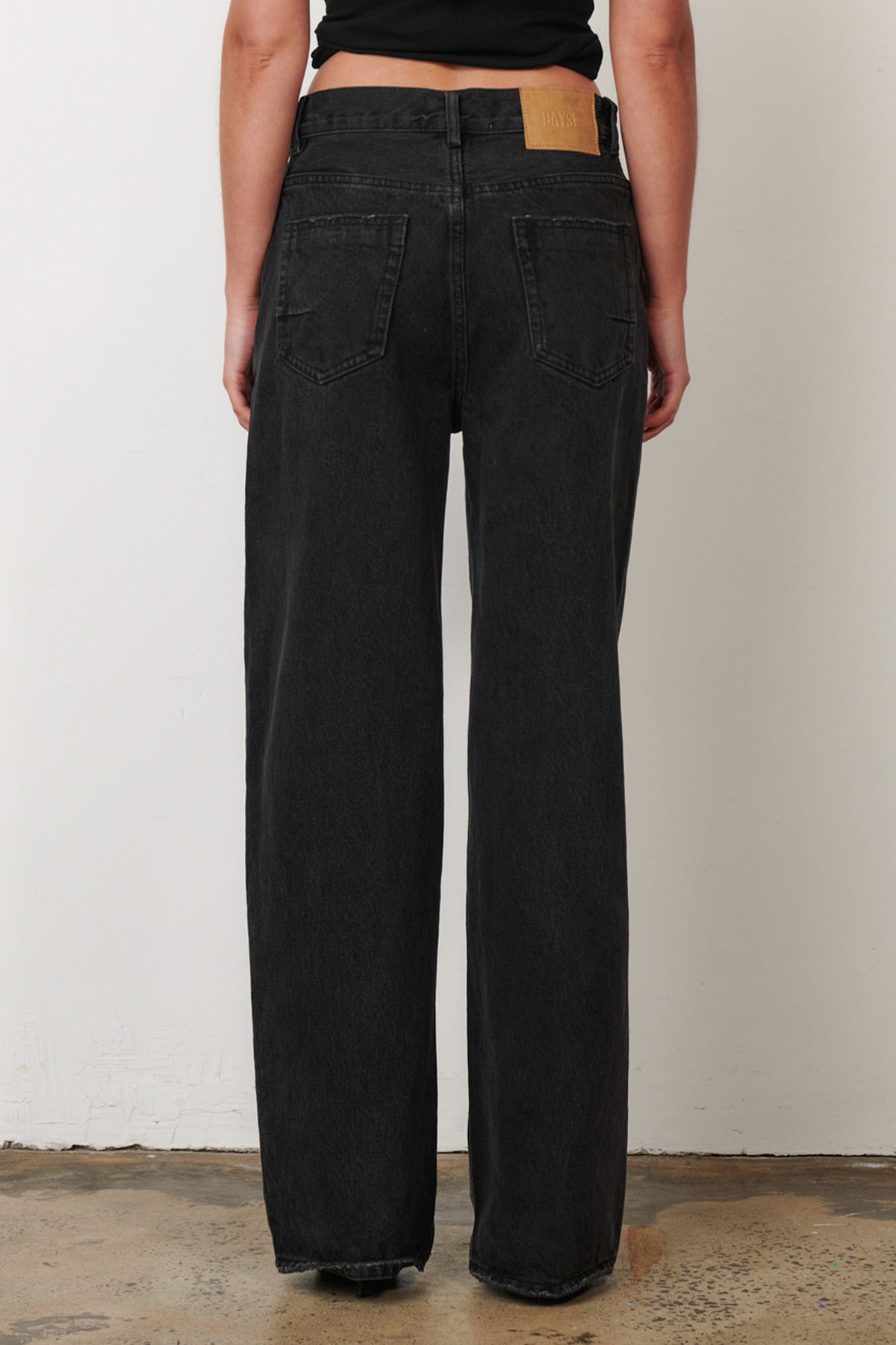 Perry Low Rise Baggy Jean in Backstage Black, view 3, Bayse Brand