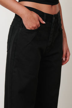 Perry Low Rise Baggy Jean in Overdyed Black, view 6, Bayse Brand