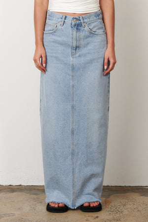 HUDSON MAXI SKIRT - SALTWATER BLUE