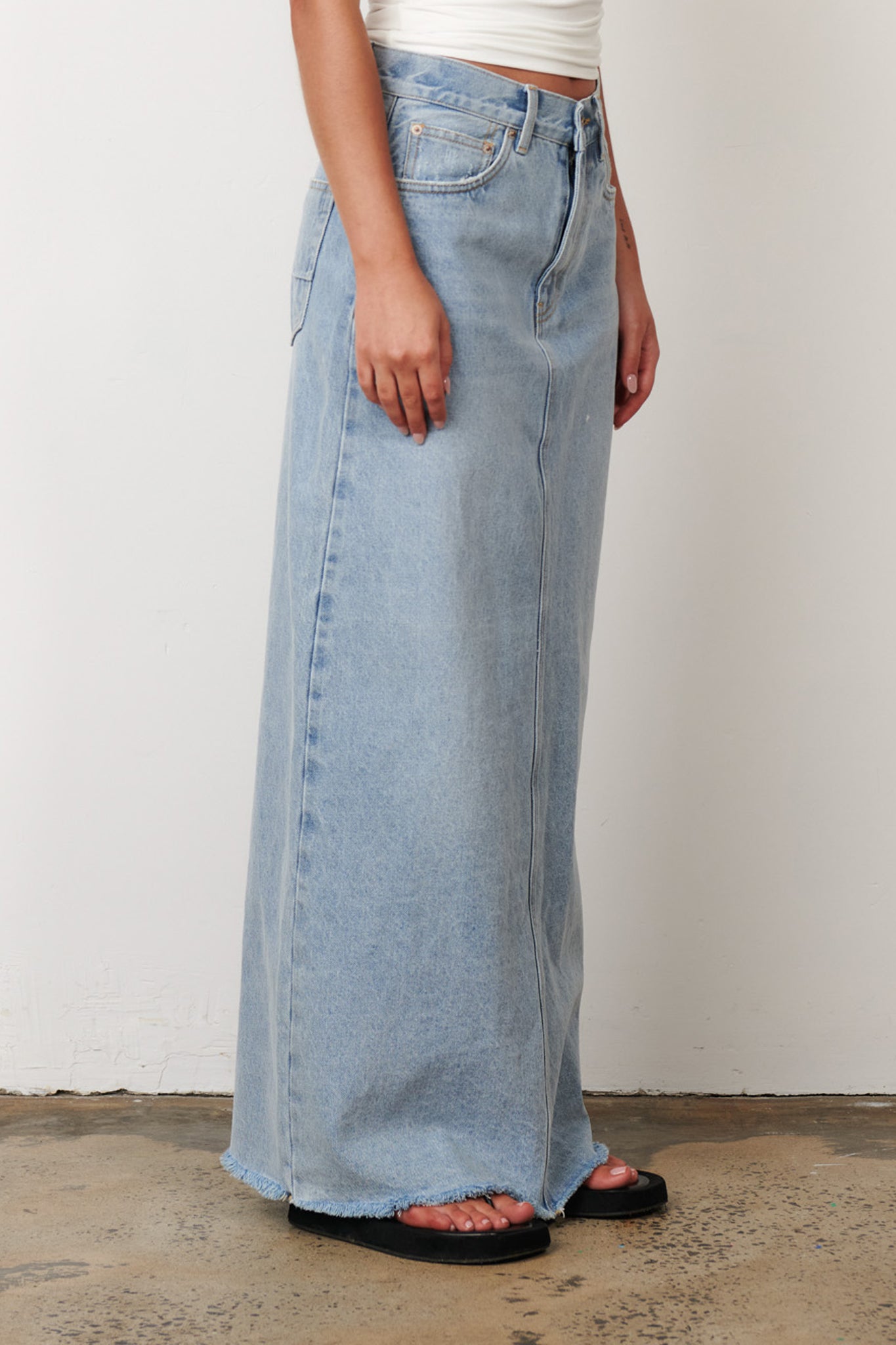 HUDSON MAXI SKIRT - SALTWATER BLUE