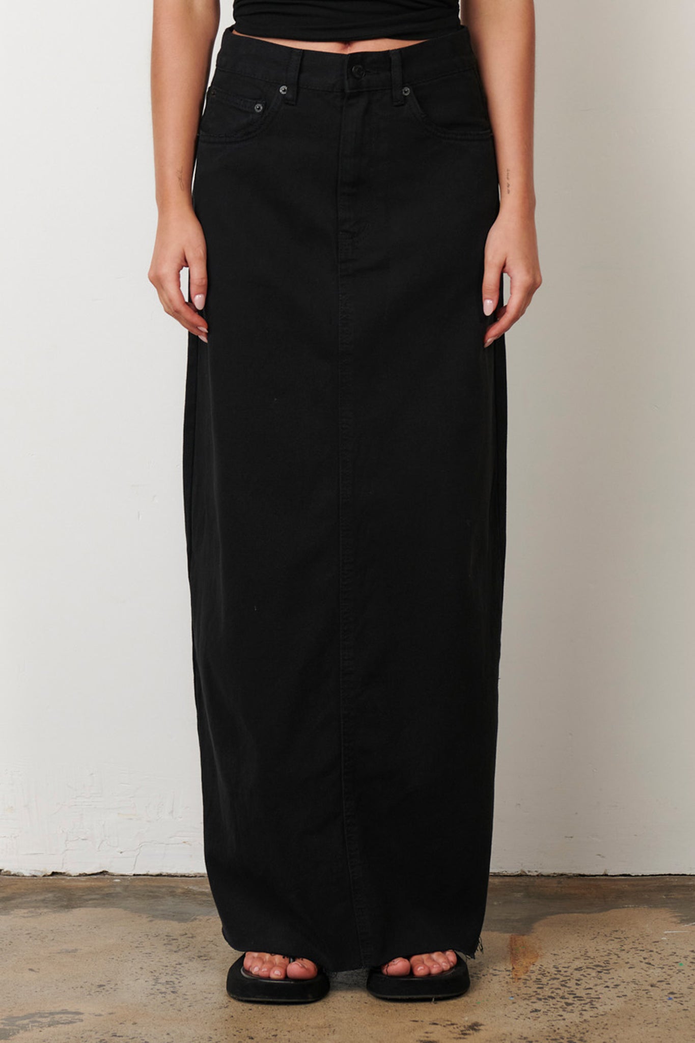 HUDSON MAXI SKIRT - OVERDYED BLACK