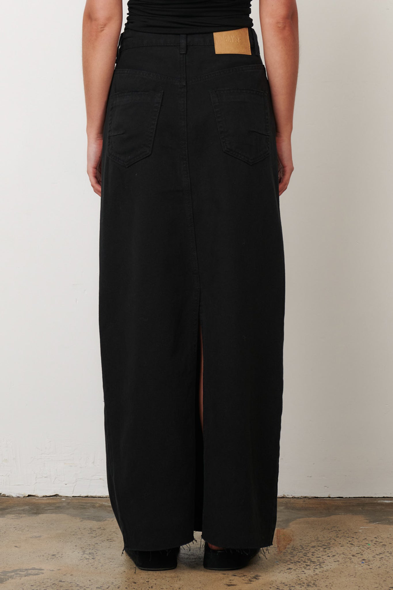 HUDSON MAXI SKIRT - OVERDYED BLACK