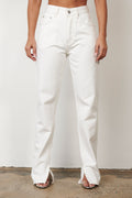 Melrose High Waist Tapered Jean in Geisha White, view 1, Bayse Brand