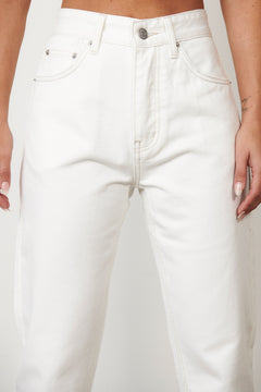 Melrose High Waist Tapered Jean in Geisha White, view 5, Bayse Brand
