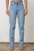 Tyler High Rise Tapered Jean in Pheonix Sun, view 1, Bayse Brand