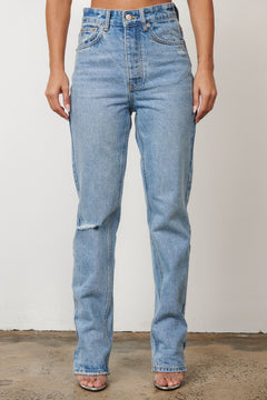 Tyler High Rise Tapered Jean in Pheonix Sun, view 1, Bayse Brand