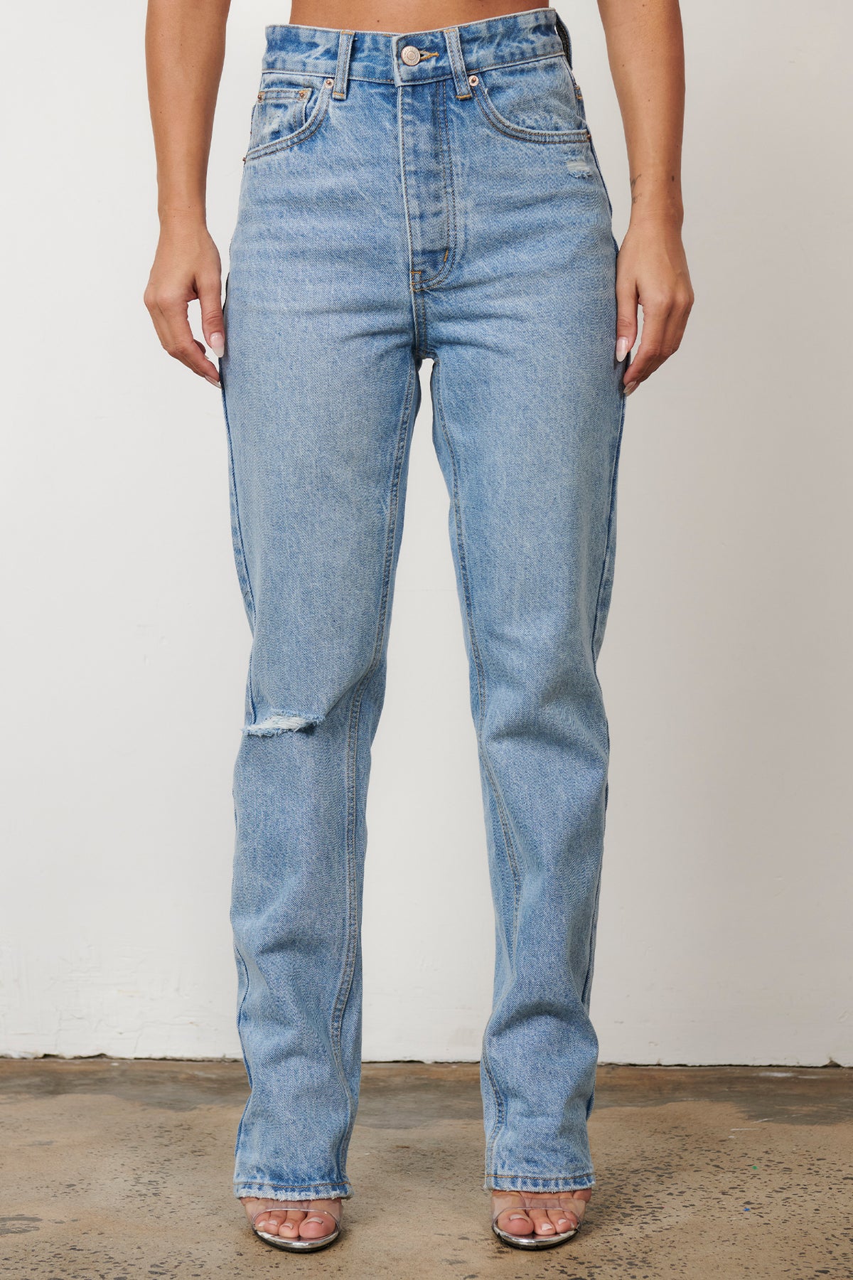 Tyler High Rise Tapered Jean in Pheonix Sun, view 1, Bayse Brand