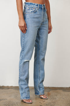 Tyler High Rise Tapered Jean in Pheonix Sun, view 2, Bayse Brand