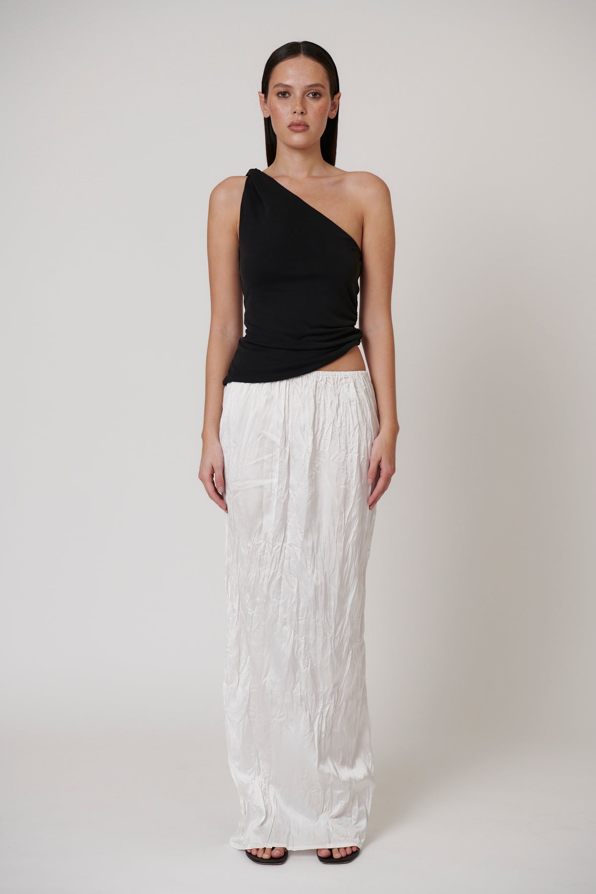 River Split Maxi Skirt in Ivory, view 1, Bayse Brand