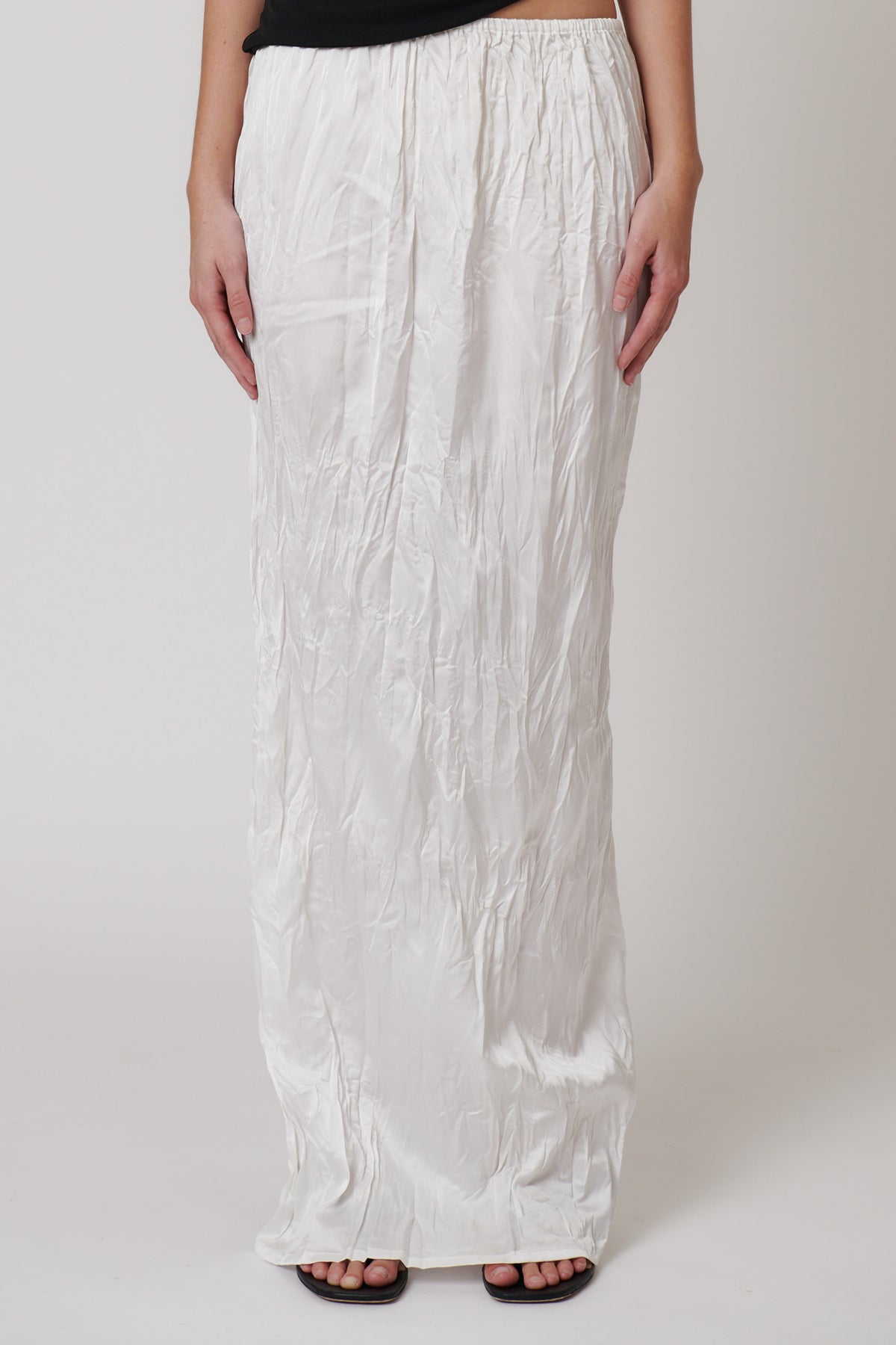 River Split Maxi Skirt in Ivory, view 4, Bayse Brand