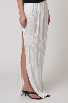 River Split Maxi Skirt in Ivory, view 5, Bayse Brand