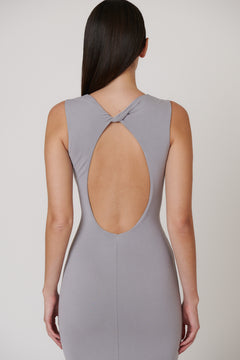 Arietta Twist Cut Out Maxi Dress in Blue Steele, view 6, Bayse Brand