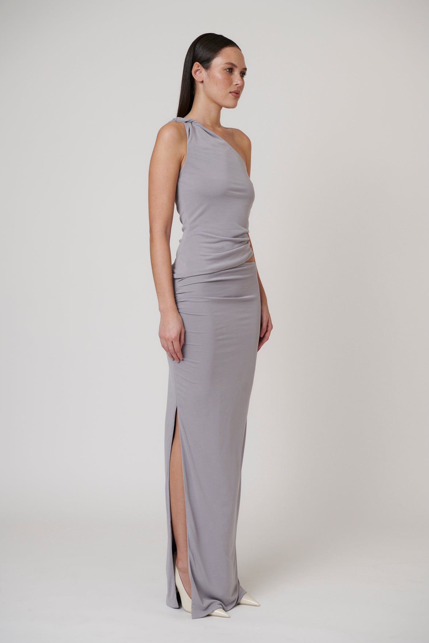 MAIA MAXI SKIRT - BLUE STEEL