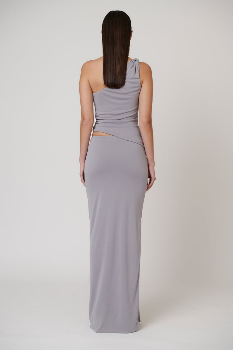 MAIA MAXI SKIRT - BLUE STEEL
