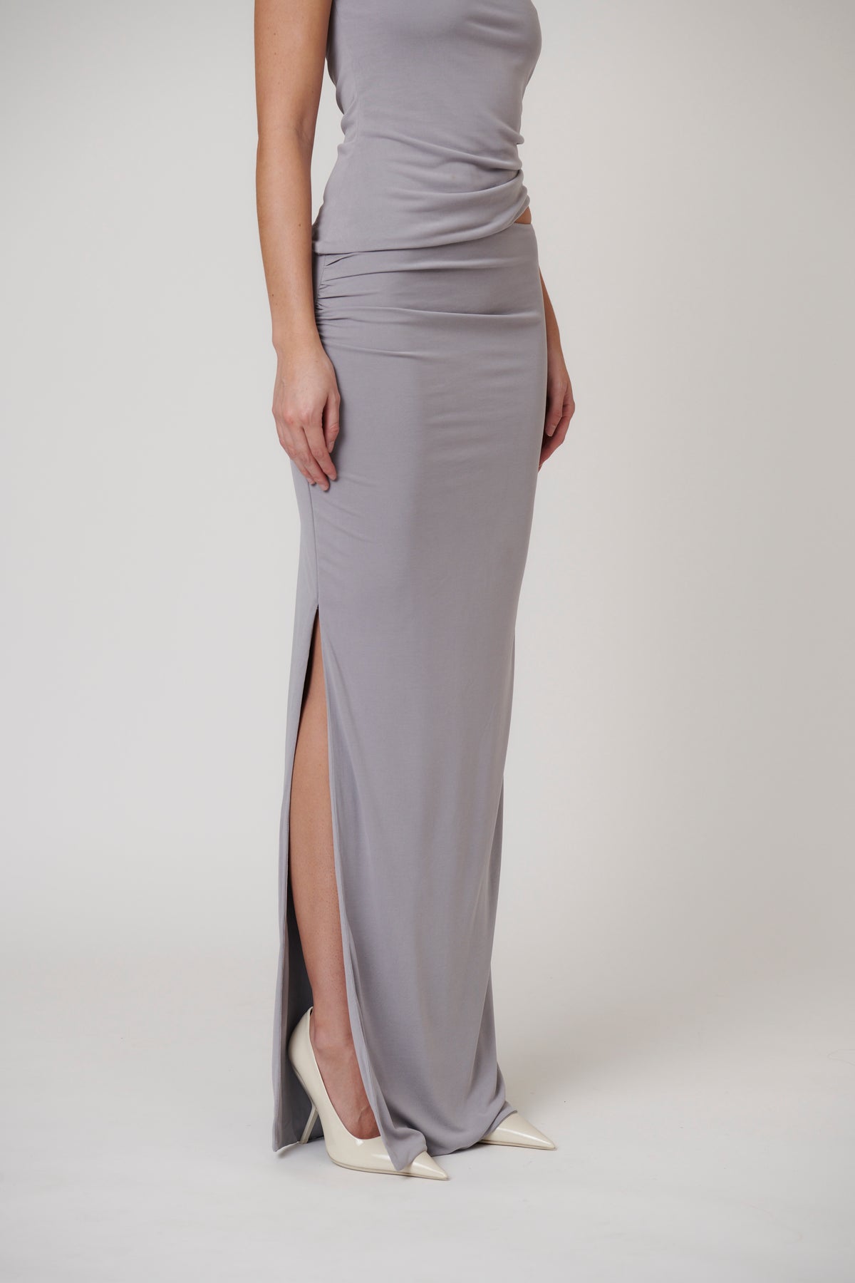 MAIA MAXI SKIRT - BLUE STEEL