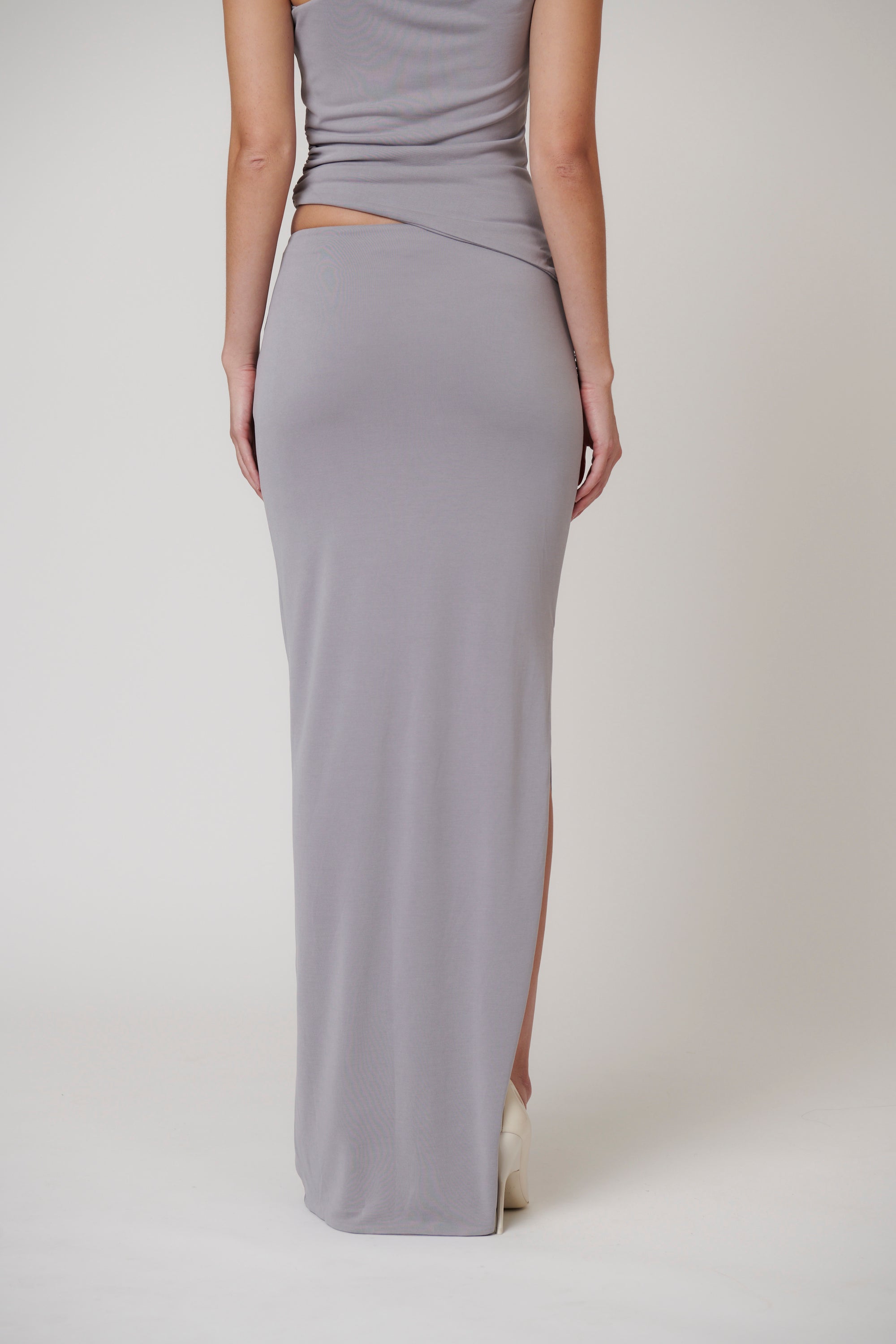 MAIA MAXI SKIRT - BLUE STEEL
