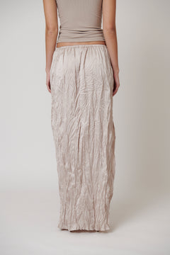 River Split Maxi Skirt in Oyster, view 3, Bayse Brand