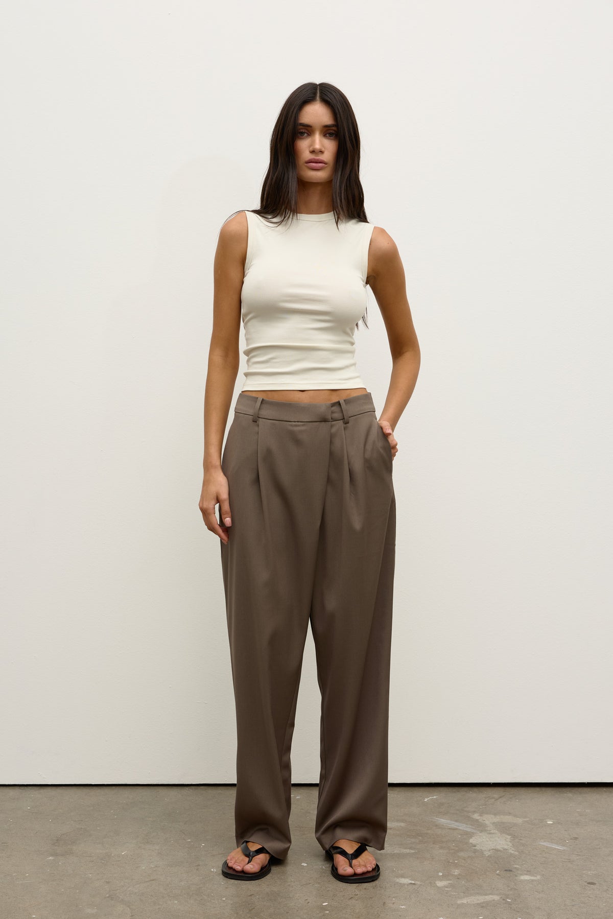 Orson High Waist Wide Leg Pant in Ash, view 1, Bayse Brand