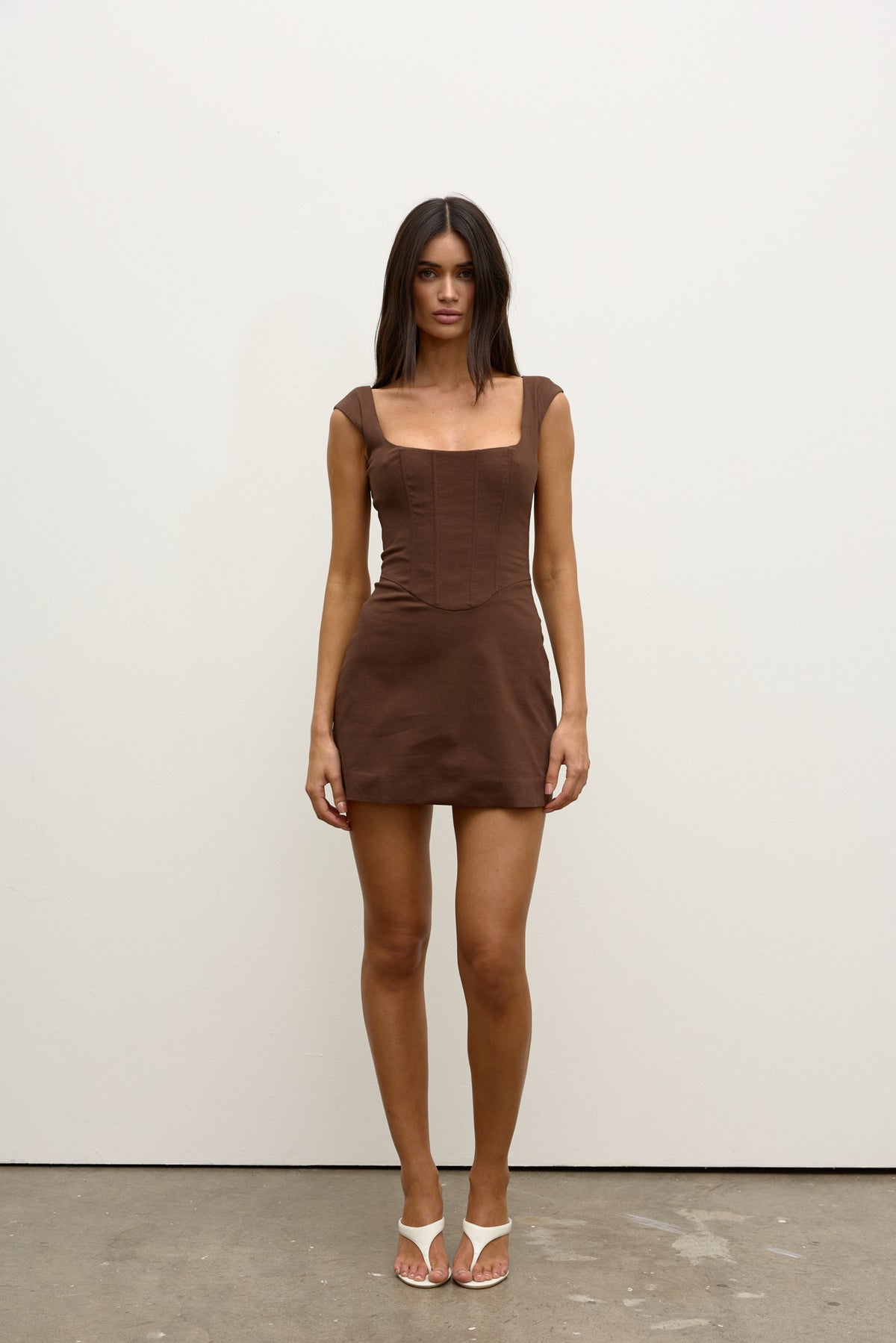 SLOANE MINI DRESS - CHOCOLATE