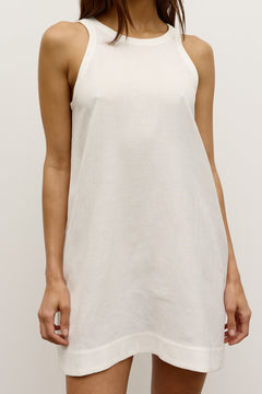 Stacey High Neck Mini Dress in White, view 2, Bayse Brand