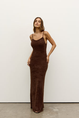 HUXLEY KNIT DRESS - CHOCOLATE
