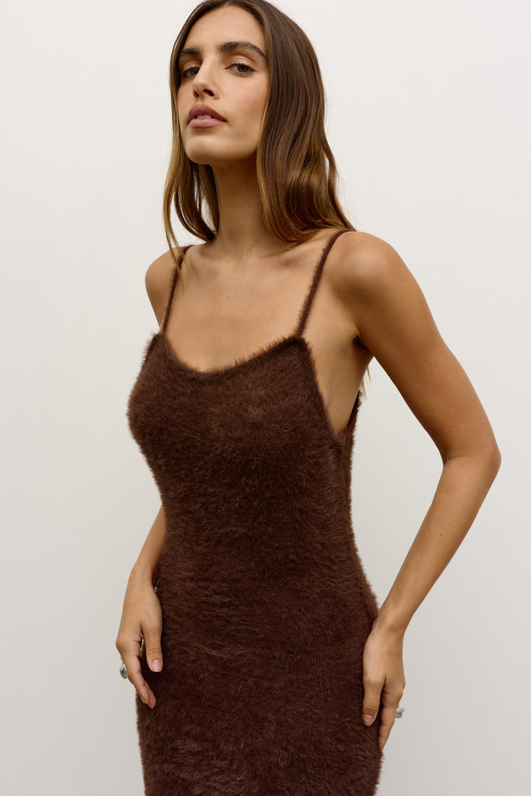 HUXLEY KNIT DRESS - CHOCOLATE