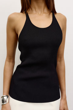 ABIGAIL KNIT TOP - BLACK