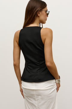 REEVE HALTER TOP - BLACK