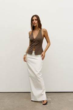 REEVE HALTER TOP - MINK