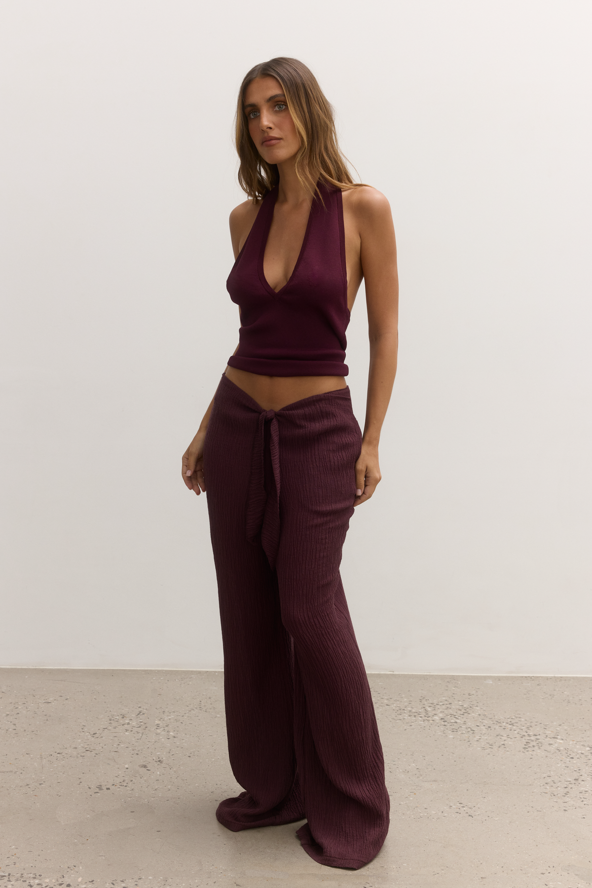 HELENA KNIT TOP - PLUM