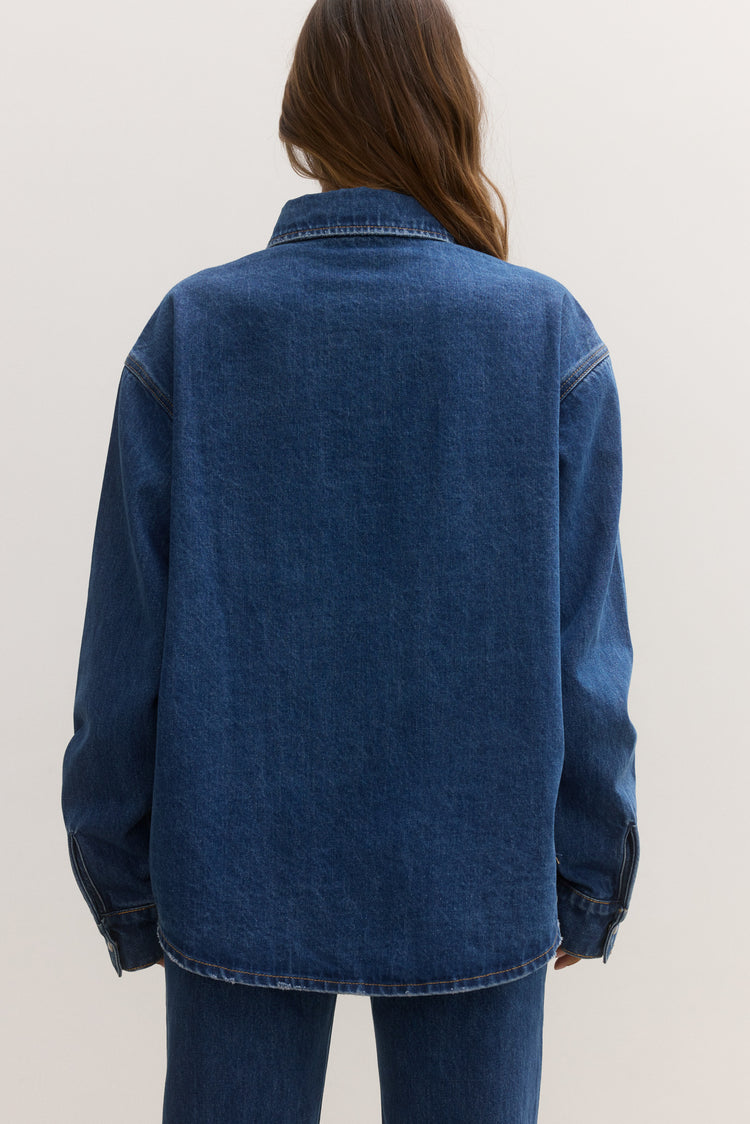 HARPER DENIM SHACKET - DENVER BLUE