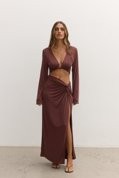 ADRIANA SKIRT - CHOCOLATE