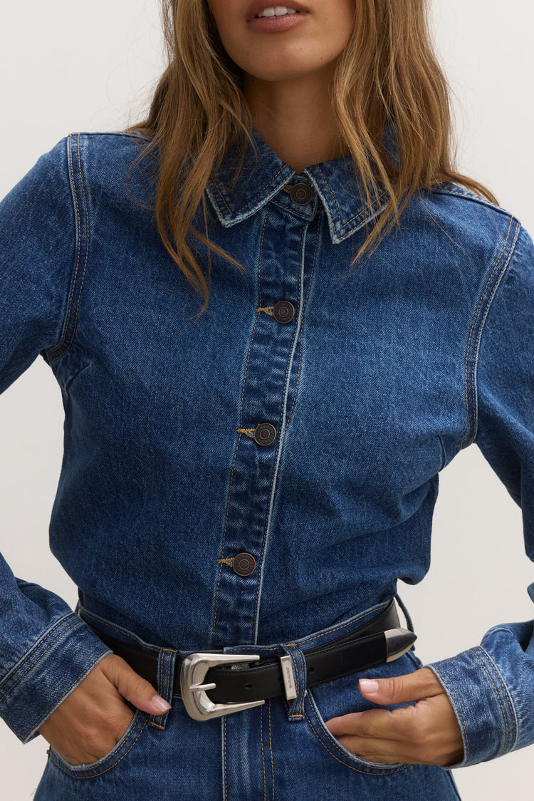 RAE DENIM SHIRT - DENVER BLUE